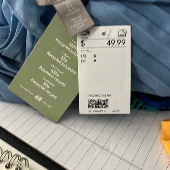 Light blue pleated long sleeve dress. New with tags. - Picture 4 of 4